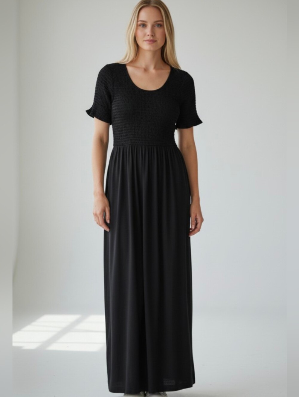 NWOT! JEFFREY & DARA! RICH BLACK RUVHED TOP, WIDE LEG JUMPSUIT, ONESIE! SZ 12